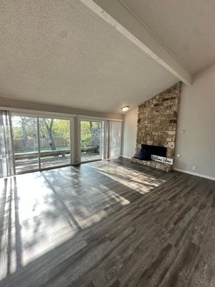Empty room, Interior, Stone Walls, Wood Texture Flooring