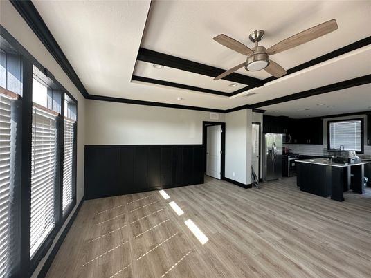 Interior, Kitchen, Recessed Lighting, Wood Texture Flooring