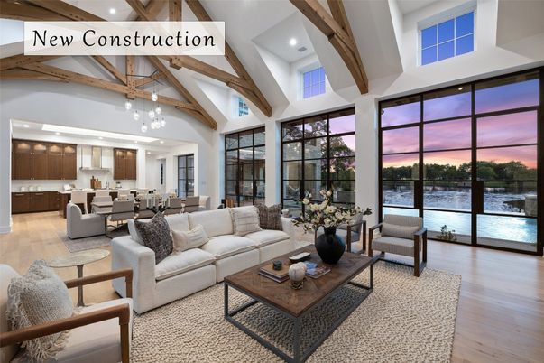 Dining room, Interior, Kitchen, Living room, Pendant Lights, Recessed Lighting, Water, Wooden Beams, Wood Texture Flooring