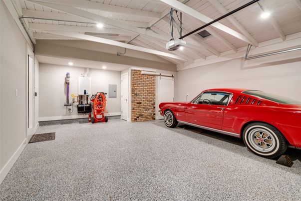 Garage, Interior, Recessed Lighting, Stone Walls