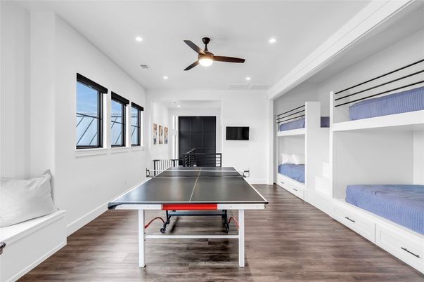 Game Room, Interior, Recessed Lighting, Wood Texture Flooring