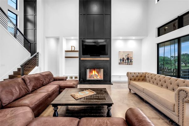 Fireplace, Interior, Living room, Recessed Lighting