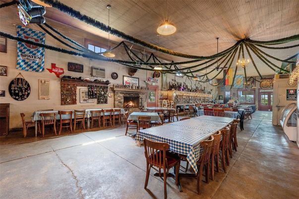 Dining room, Fireplace, Interior, Pendant Lights
