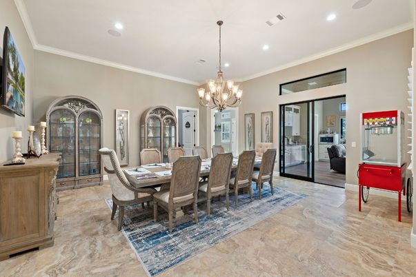 Chandelier, Dining room, Interior, Recessed Lighting