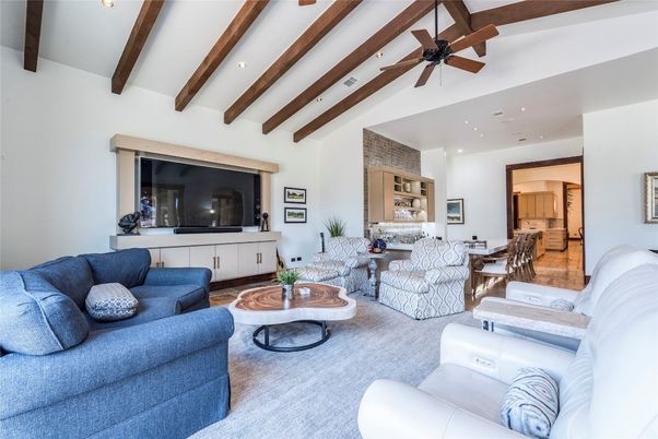 Interior, Living room, Recessed Lighting, Wooden Beams, Wood Texture Flooring