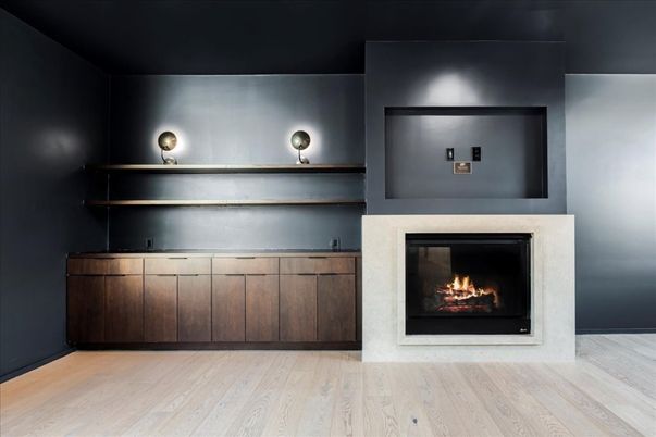 Fireplace, Interior, Wood Texture Flooring