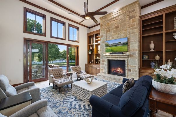 Fireplace, Interior, Living room, Stone Walls