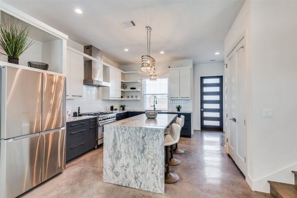 Interior, Kitchen, Pendant Lights, Recessed Lighting, Stainless Steel Appliances