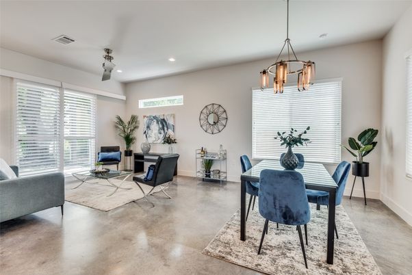 Dining room, Interior, Living room, Pendant Lights, Recessed Lighting