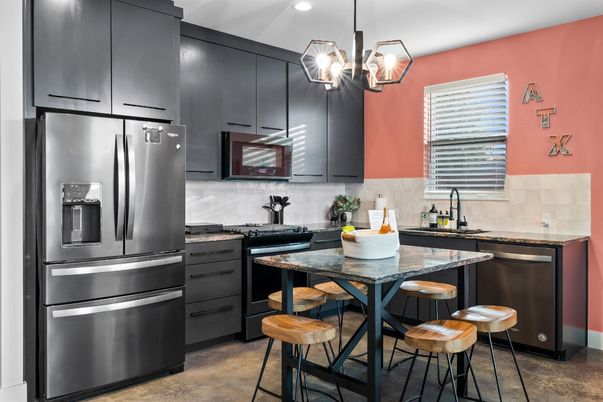 Interior, Kitchen, Pendant Lights, Recessed Lighting, Stainless Steel Appliances
