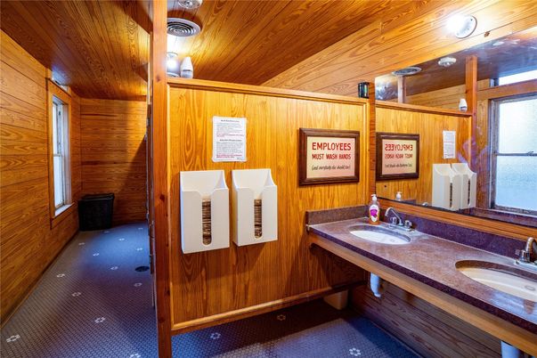 Bathroom, Dual Sink Vanities, Interior, Wooden Ceilings, Wooden Walls
