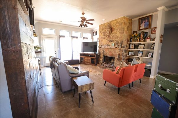 Fireplace, Interior, Living room, Stone Walls