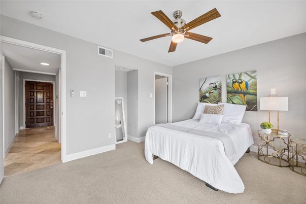 Bedroom, Interior, Recessed Lighting