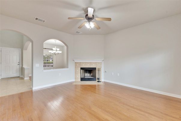 Empty room, Fireplace, Interior, Wood Texture Flooring