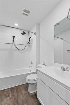 Bathroom, Interior, Recessed Lighting, Wood Texture Flooring