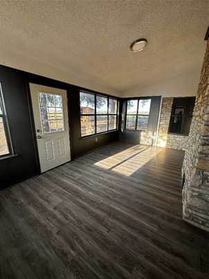 Empty room, Interior, Stone Walls, Wood Texture Flooring