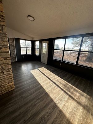 Empty room, Interior, Stone Walls, Wood Texture Flooring