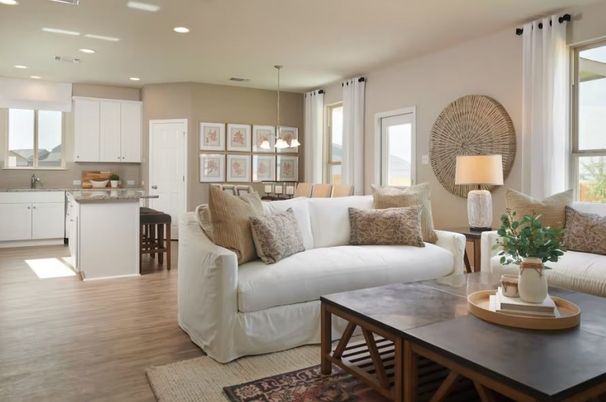 Dining room, Interior, Kitchen, Living room, Pendant Lights, Recessed Lighting, Wood Texture Flooring