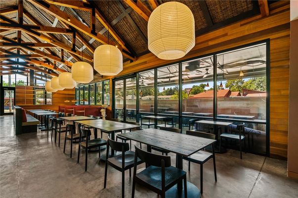 Dining room, Interior, Pendant Lights, Wooden Beams, Wooden Ceilings, Wooden Walls