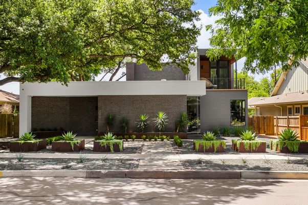 Exterior, Facade, Brick Facade, Modern