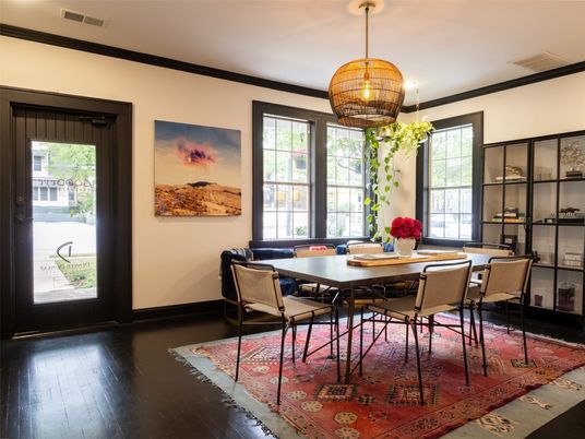 Chandelier, Dining room, Interior, Pendant Lights, Wood Texture Flooring