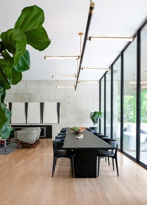 Dining room, Interior, Sun Room, Wood Texture Flooring