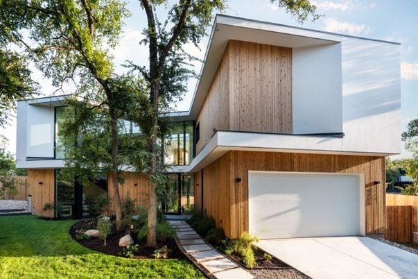 Attached, Exterior, Facade, Modern