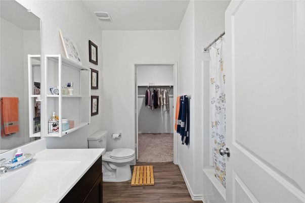 Bathroom, Interior, Walk-in Closets, Wood Texture Flooring
