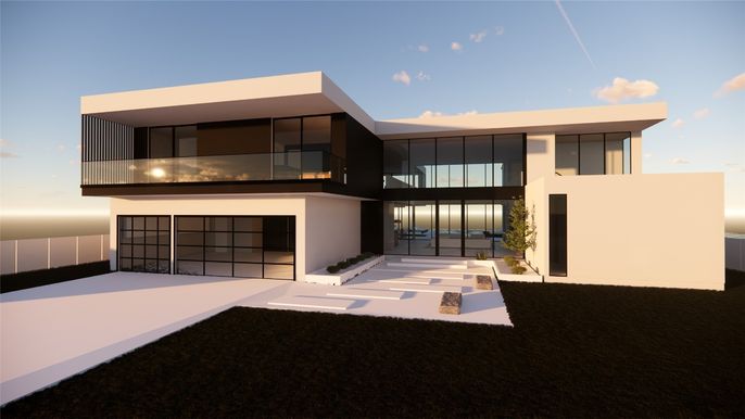 Attached, Backyard, Exterior, Facade, Modern