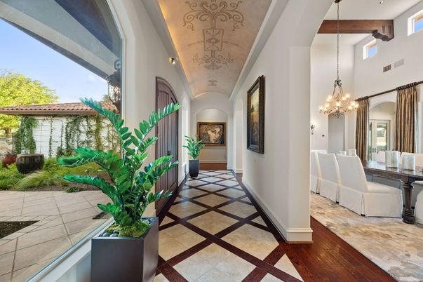 Chandelier, Dining room, Interior, Wood Texture Flooring
