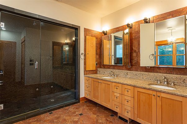 Bathroom, Dual Sink Vanities, Glass Shower, Interior