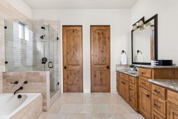 Bathroom, Dual Sink Vanities, Glass Shower, Interior