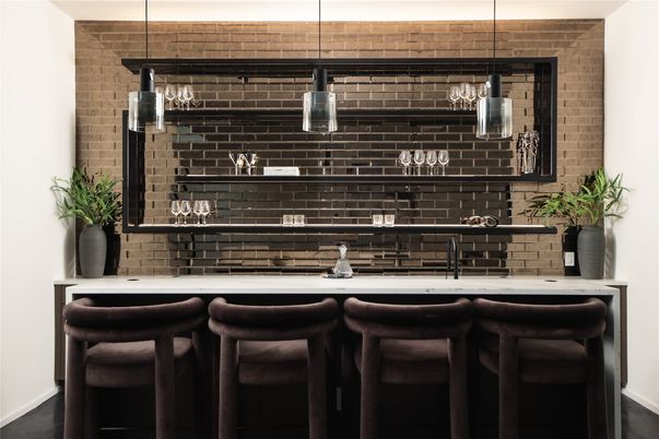 Interior, Pendant Lights, Stone Walls