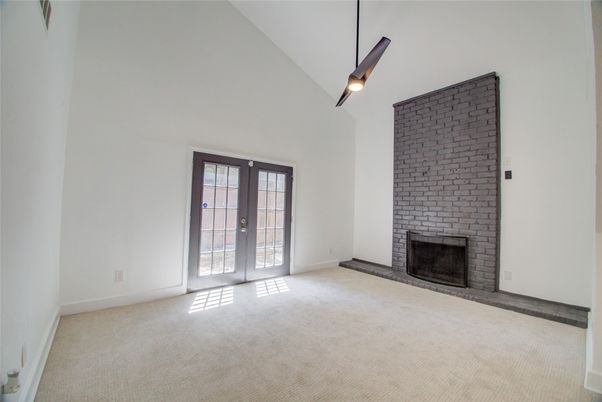 Empty room, Fireplace, Interior, Pendant Lights