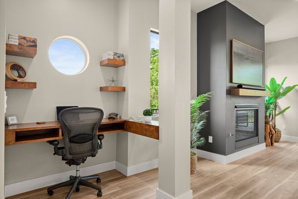 Home Office, Interior, Wood Texture Flooring