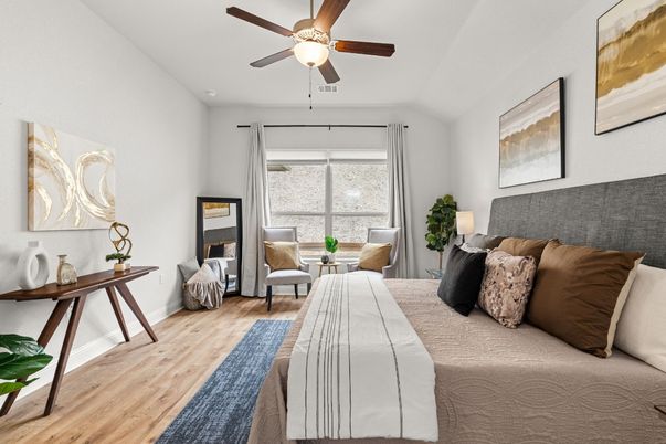 Bedroom, Fireplace, Interior, Wood Texture Flooring