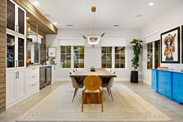 Dining room, Interior, Pendant Lights, Recessed Lighting