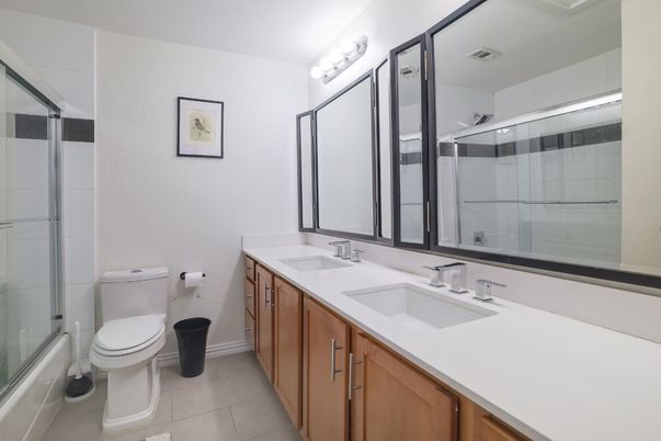 Bathroom, Dual Sink Vanities, Glass Shower, Interior