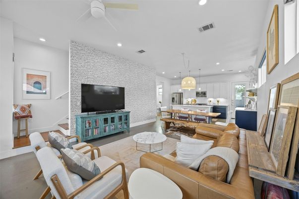 Dining room, Interior, Kitchen, Living room, Pendant Lights, Recessed Lighting
