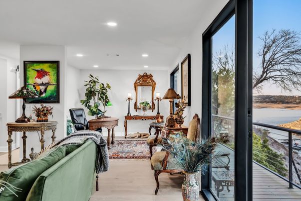 Interior, Living room, Recessed Lighting, Water, Wood Texture Flooring
