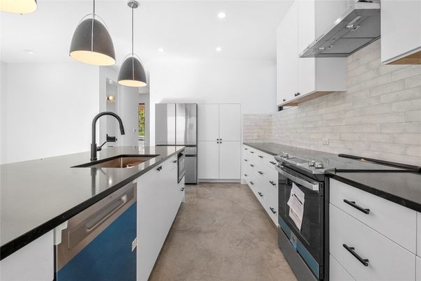 Interior, Kitchen, Pendant Lights, Recessed Lighting, Stainless Steel Appliances