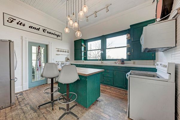 Interior, Kitchen, Pendant Lights, Wood Texture Flooring