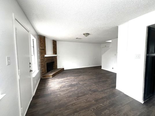 Empty room, Fireplace, Interior, Wood Texture Flooring