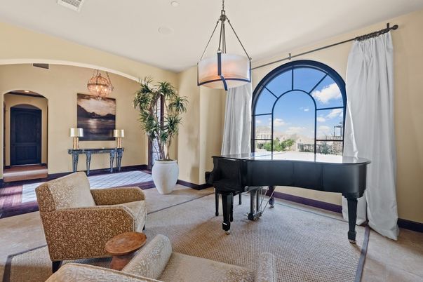 Interior, Pendant Lights, Piano, Wood Texture Flooring