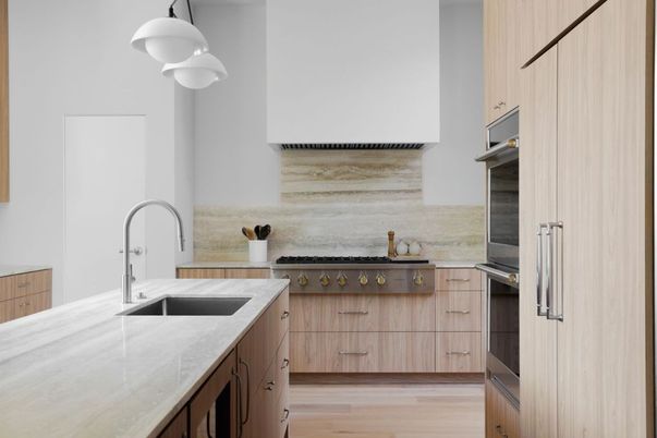 Interior, Kitchen, Pendant Lights, Wood Texture Flooring