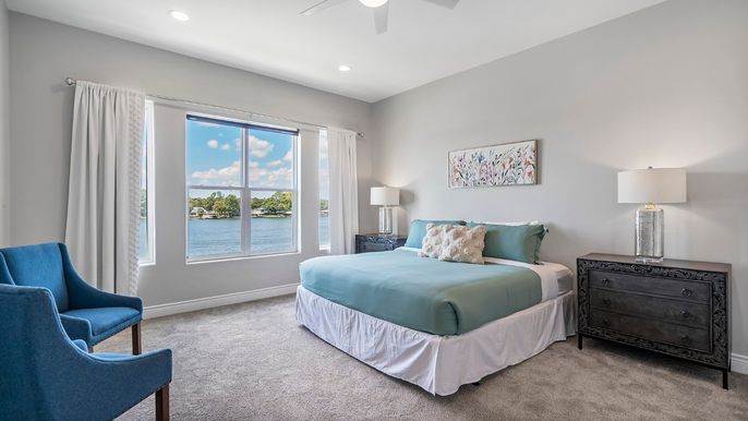 Bedroom, Interior, Recessed Lighting, Water