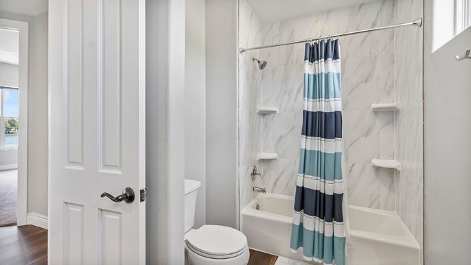 Bathroom, Interior, Marble Walls, Wood Texture Flooring