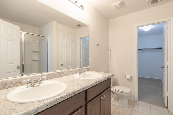Bathroom, Dual Sink Vanities, Glass Shower, Interior