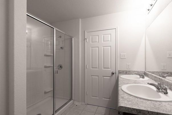 Bathroom, Dual Sink Vanities, Glass Shower, Interior