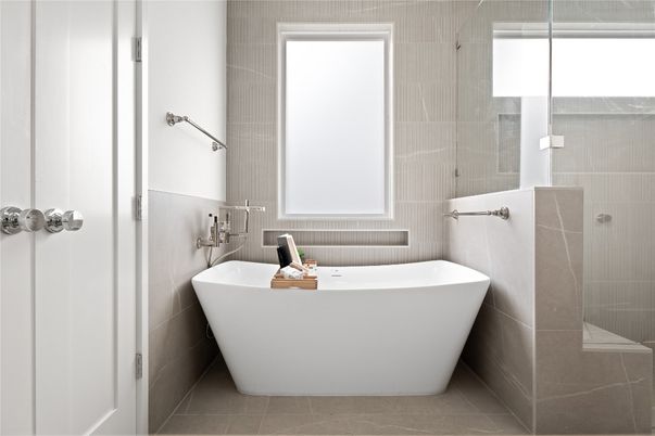 Bathroom, Free Standing Baths, Glass Shower, Interior